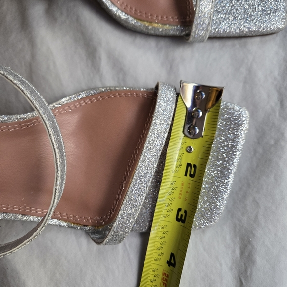 ASOS Design Nasia Silver Glitter Heels - chunky 90s y2k - Picture 10 of 10